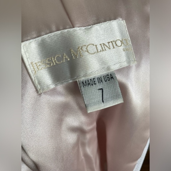 Jessica McClintock Pink Gold Jacquard Dress Formal Flower Girl Victorian Fancy 7 - Picture 6 of 7